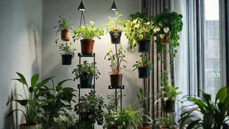 7 técnicas de empilhamento para maximizar 15 plantas em 0.5m² de área vertical