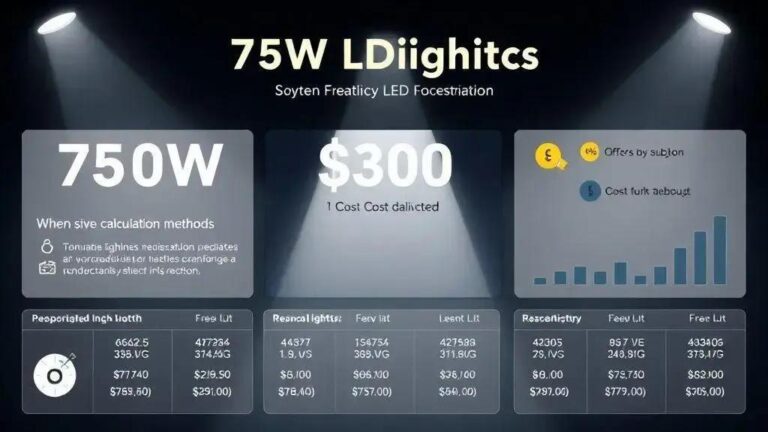6 cálculos de custo para um sistema de iluminação LED de 75W com orçamento de R$350